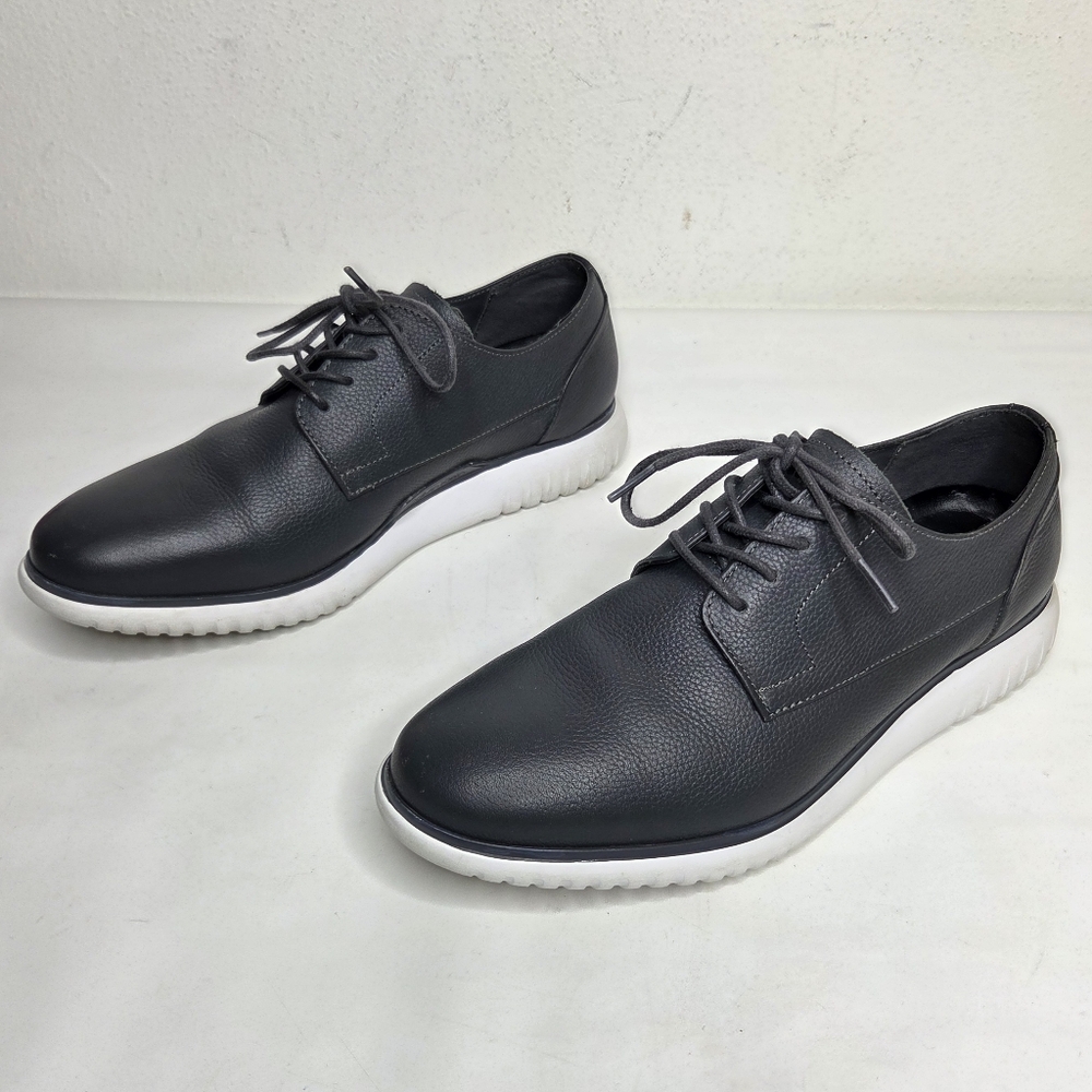 Calvin Klein Mens 8 Teodor Hybrid Lace Up Oxford Sneakers Leather Gray Preppy